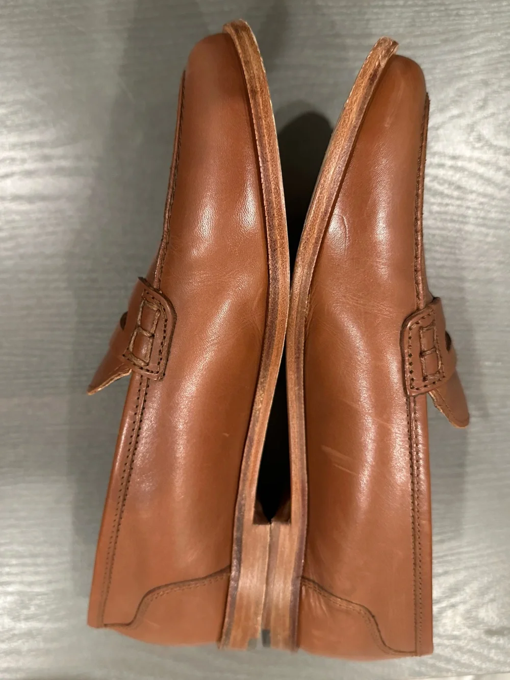 J.Crew Ryan Leather Penny Loafers Cognac Brown Women’s Size 7.5